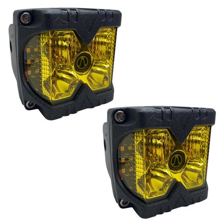 RACE SPORT 40-Watt LED Auxiliary Cube Light with Amber Side Strobe - Profession Grade PR RS02SA